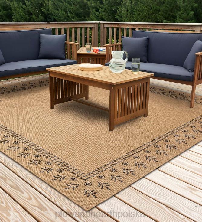 Plow & Hearth Dywan z nadrukiem bloków Toulouse do użytku wewnątrz i na zewnątrz 02XR61798 dywaniki i maty