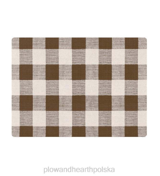 Plow & Hearth Mata na krzesło w bawolą kratę - brąz 02XR61924 dywaniki i maty