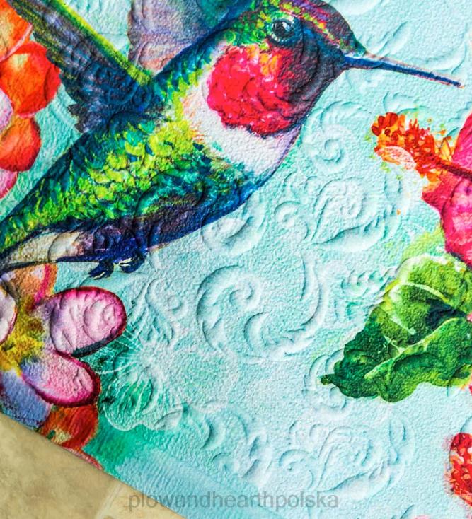 Plow & Hearth Mata podłogowa z wytłoczonym wzorem kolibra i hibiskusa 02XR61378 dywaniki i maty