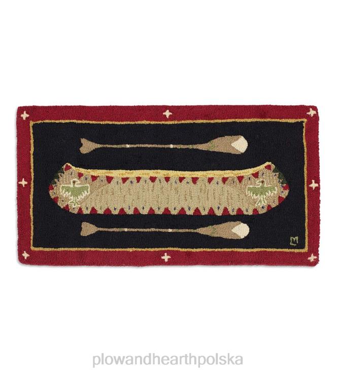 Plow & Hearth Haczykowaty wełniany dywanik z akcentem łodzi kajakowej indiańskich Indian 02XR61900 dywaniki i maty