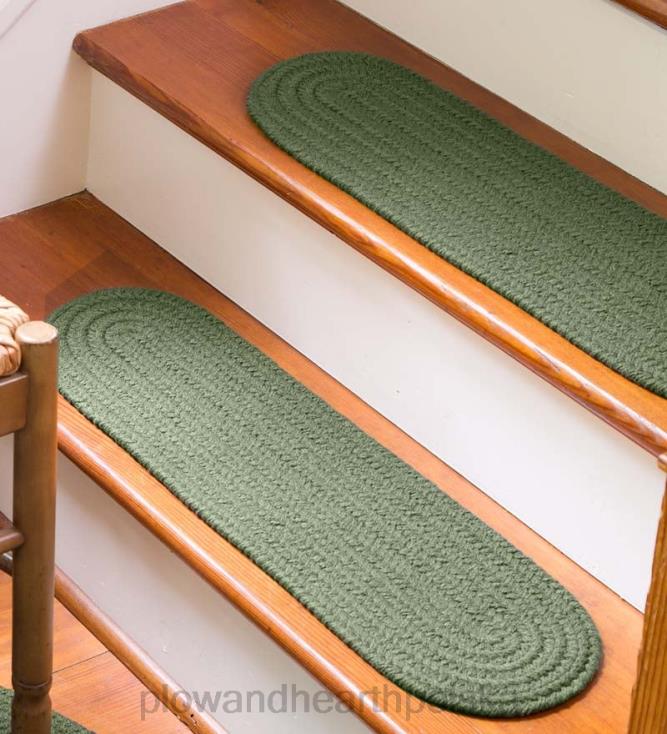 Plow & Hearth Stopnie schodowe z plecionego polipropylenu w jednolitym kolorze country, zestaw 4 szt. - czarne 02XR61913 dywaniki i maty