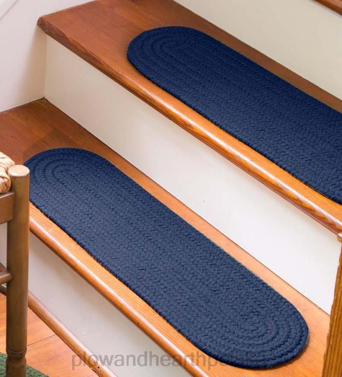 Plow & Hearth Stopnie schodowe z plecionego polipropylenu w jednolitym kolorze country, zestaw 4 szt. - czarne 02XR61913 dywaniki i maty