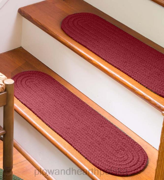 Plow & Hearth Stopnie schodowe z plecionego polipropylenu w jednolitym kolorze country, zestaw 4 szt. - czarne 02XR61913 dywaniki i maty