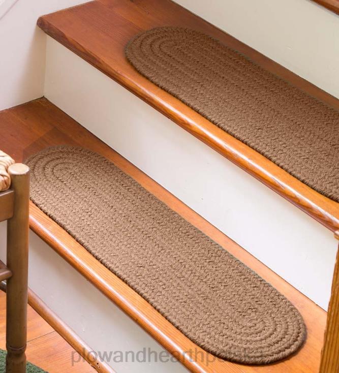 Plow & Hearth Stopnie schodowe z plecionego polipropylenu w jednolitym kolorze country, zestaw 4 szt. - czarne 02XR61913 dywaniki i maty