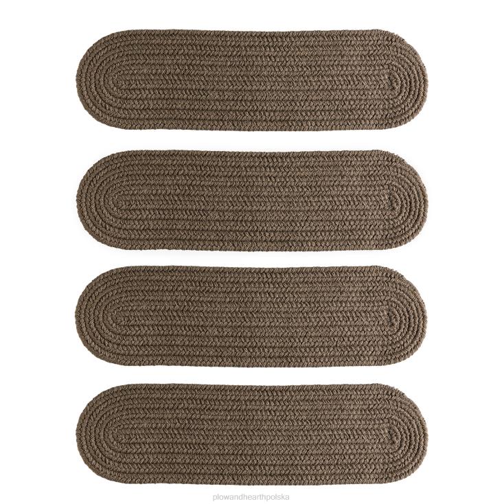 Plow & Hearth Stopnie schodowe z plecionego polipropylenu w jednolitym kolorze country, zestaw 4 szt. - czarne 02XR61913 dywaniki i maty