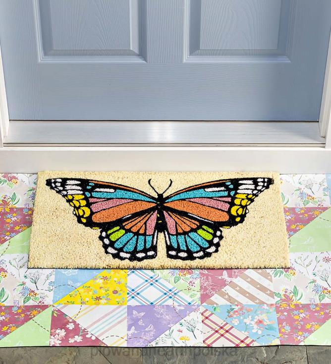 Plow & Hearth Mata z włókna kokosowego z pola motyli 02XR61969 dywaniki i maty