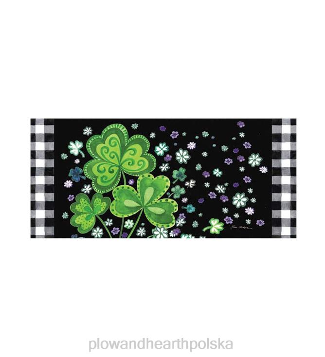 Plow & Hearth Shamrocks Buffalo Plaid Sassafras Mata przełączająca 02XR61934 dywaniki i maty