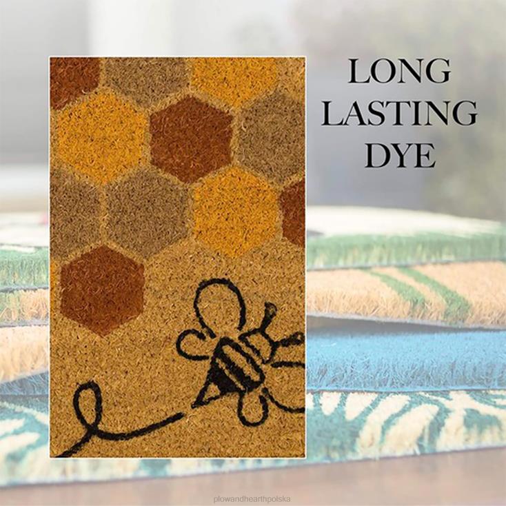 Plow & Hearth pszczoła szczęśliwa mata kokosowa 02XR61936 dywaniki i maty