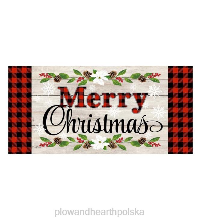 Plow & Hearth wesołych świąt bawola krata sassafras przełącznik mat 02XR61513 dywaniki i maty