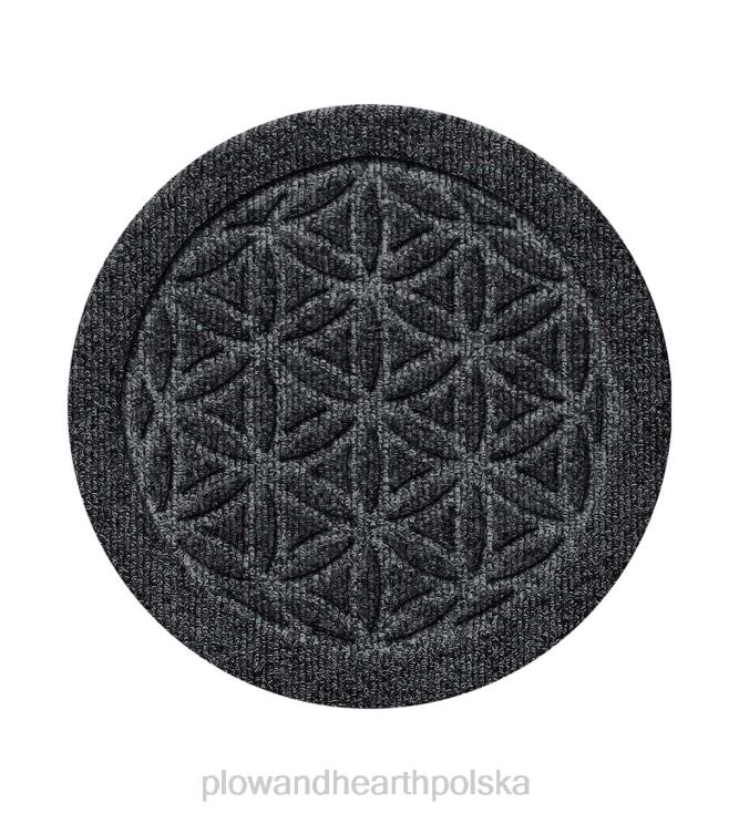 Plow & Hearth Waterhog 12" podstawki na rośliny z kwiatem życia, zestaw 2 sztuk - węgiel drzewny 02XR61971 dywaniki i maty