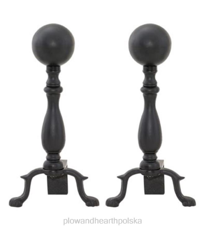 Plow & Hearth czarne kulki andirons, para - czarna 02XR62858 Akcesoria