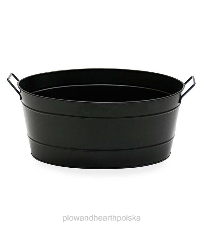 Plow & Hearth Wanna z bali owalna ocynkowana - czarna 02XR62866 kominek