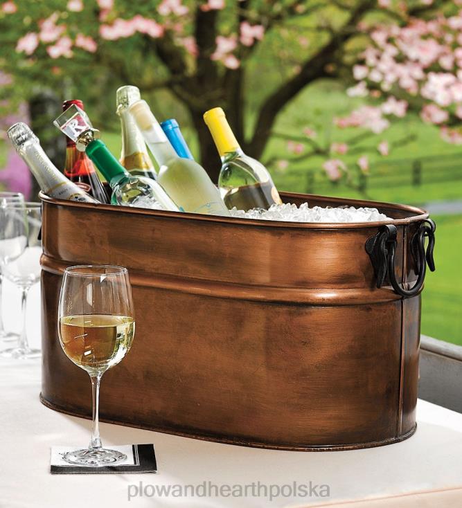 Plow & Hearth Wiadro na drewno opałowe wykończone miedzią 02XR62707 kominek