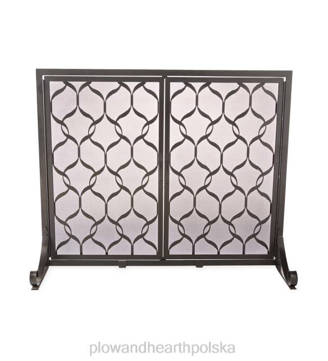 Plow & Hearth Astoria parawan kominkowy dwudrzwiowy, mały - czarny 02XR63137 kominek