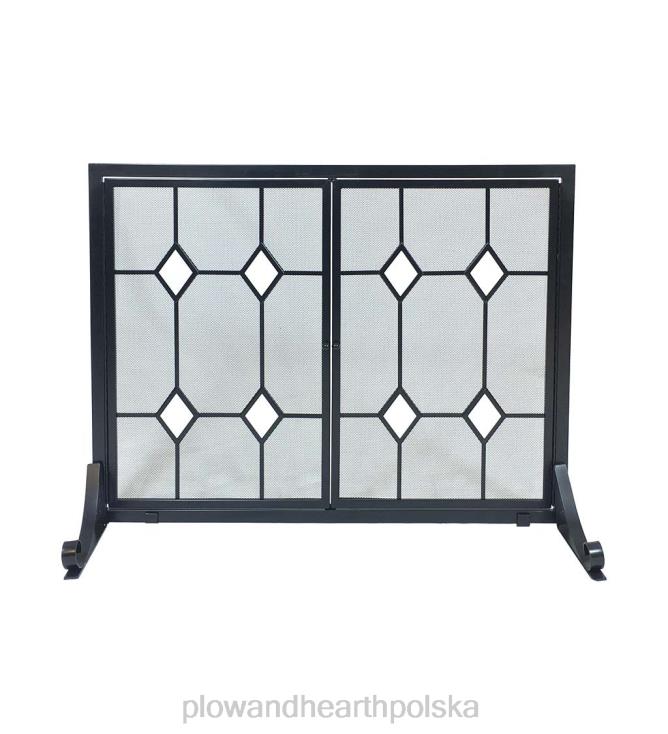 Plow & Hearth Ekran przeciwpożarowy ze szkła diamentowego z drzwiami 02XR62911 kominek