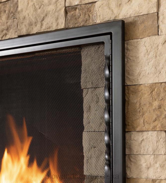 Plow & Hearth Głęboka zasłona przeciwpożarowa z drzwiami 02XR62889 kominek