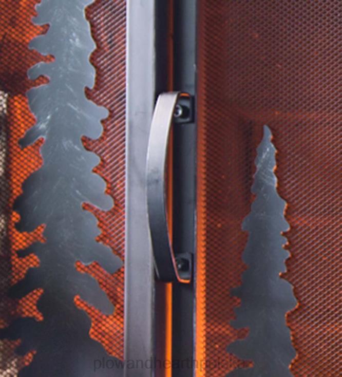 Plow & Hearth duża osłona przeciwpożarowa chaty górskiej z drzwiami - czarna 02XR63246 kominek