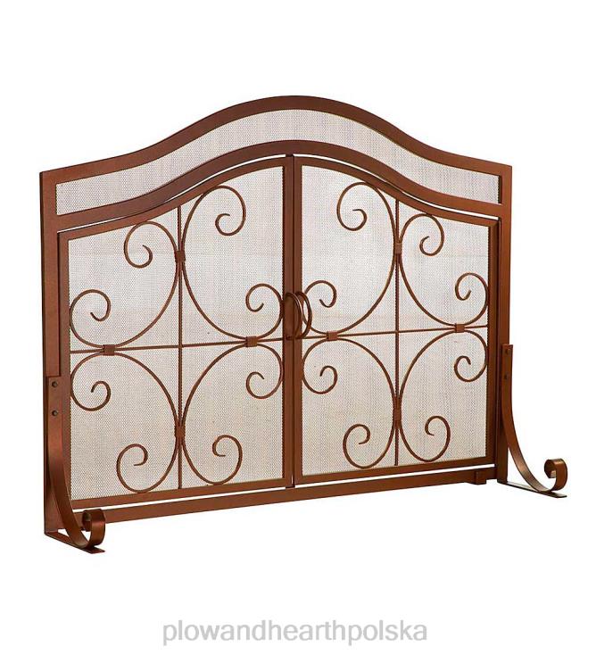 Plow & Hearth osłona kominkowa z małym herbem - miedź 02XR63234 kominek