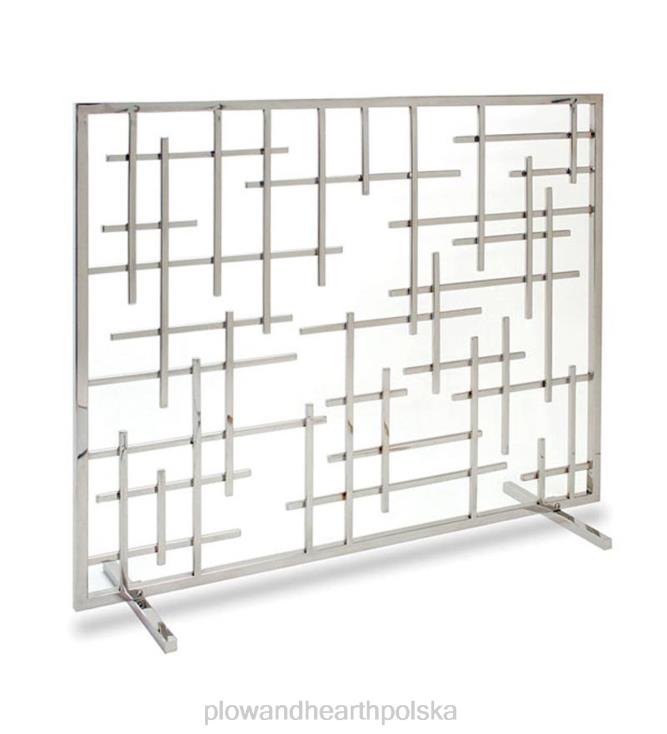 Plow & Hearth współczesna jednopanelowa letnia dekoracyjna osłona kominkowa - naturalne żelazo 02XR62907 kominek