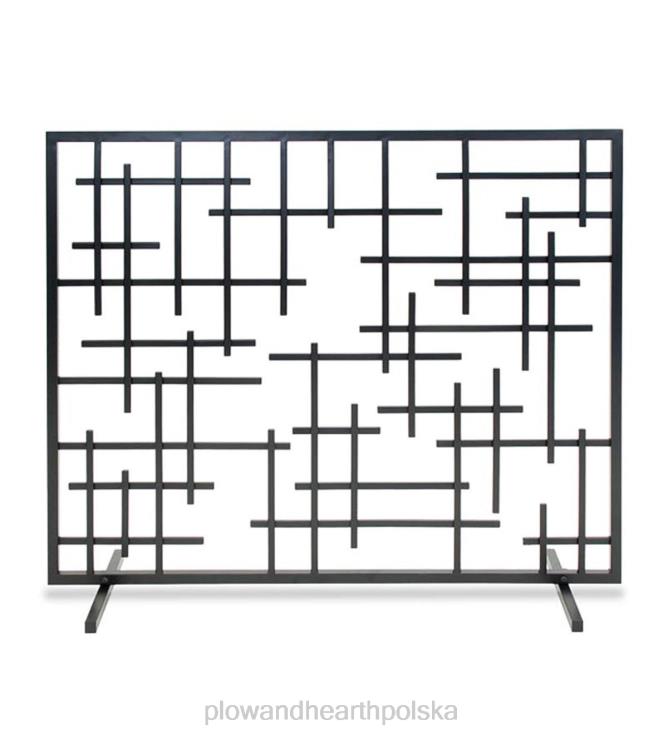 Plow & Hearth współczesna jednopanelowa letnia dekoracyjna osłona kominkowa - naturalne żelazo 02XR62907 kominek