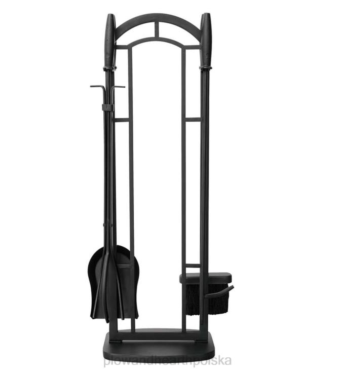 Plow & Hearth 5-częściowy zestaw narzędzi do łukowych prętów kominkowych - czarny 02XR62773 kominek