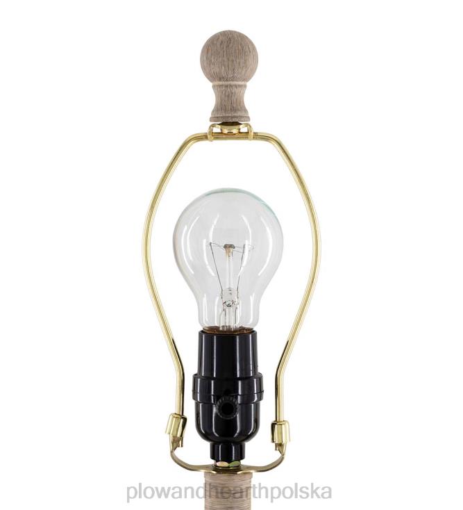 Plow & Hearth Lampa stołowa z wyblakłego drewna z naturalnym lnianym kloszem 02XR62125 meble