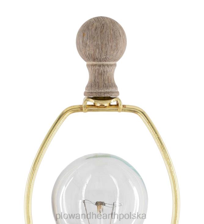 Plow & Hearth Lampa stołowa z wyblakłego drewna z naturalnym lnianym kloszem 02XR62125 meble