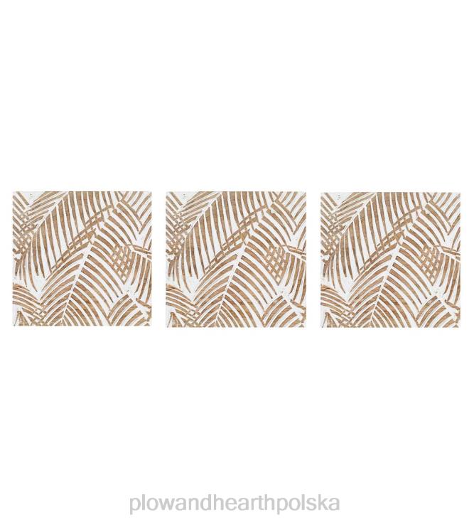 Plow & Hearth trzypanelowa, biała, tropikalna sztuka ścienna 02XR62132 meble
