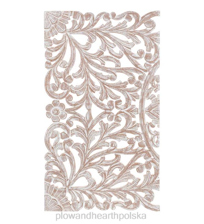 Plow & Hearth trzypanelowa, biała, umyta, kwiatowa dekoracja ścienna 02XR62134 meble