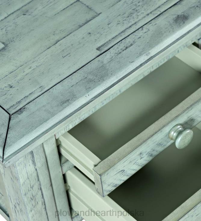 Plow & Hearth Biurko Chelsea Power Station z portami USB i gniazdkami elektrycznymi - scrimshaw whitewash 02XR62121 meble