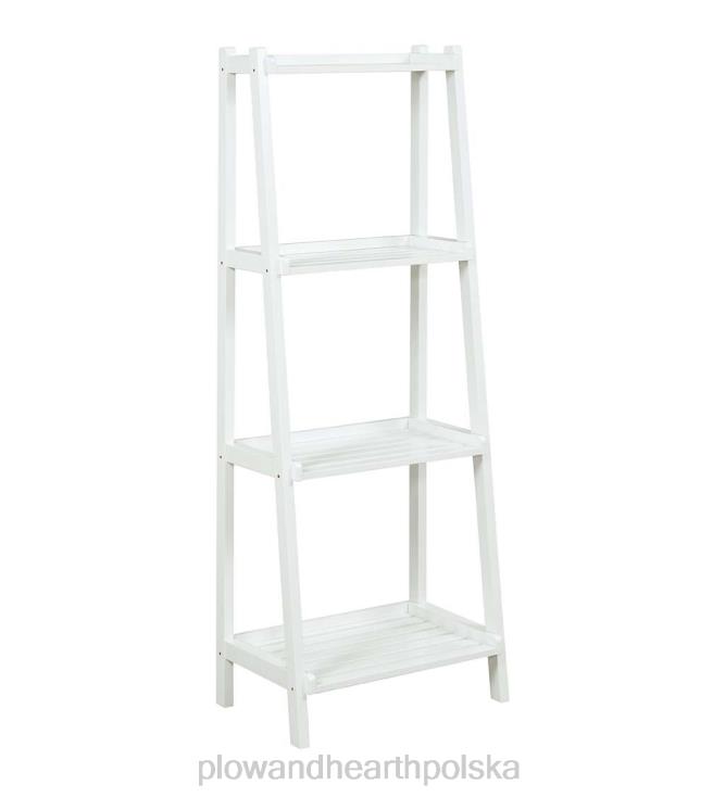 Plow & Hearth Farmhouse 4-poziomowa drewniana półka na drabinę - biała 02XR62119 meble