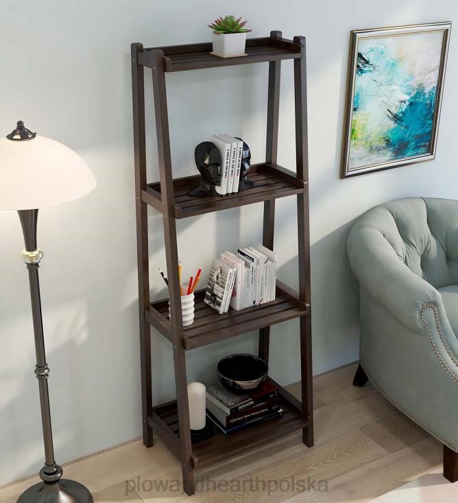 Plow & Hearth Farmhouse 4-poziomowa drewniana półka na drabinę - biała 02XR62119 meble