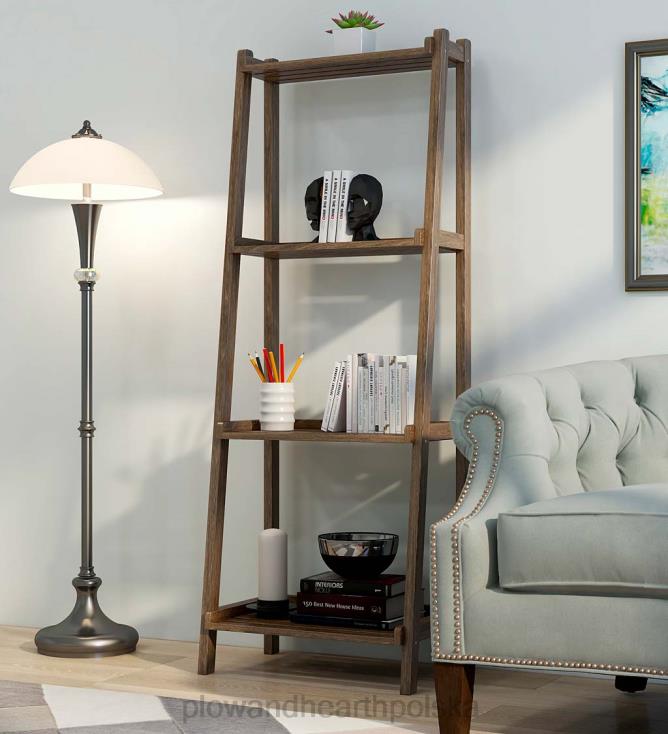 Plow & Hearth Farmhouse 4-poziomowa drewniana półka na drabinę - biała 02XR62119 meble