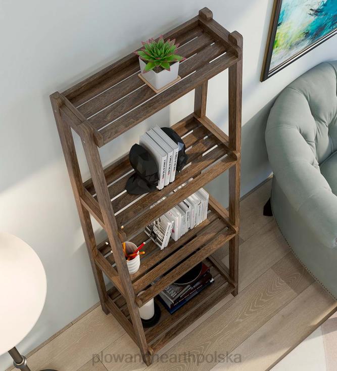 Plow & Hearth Farmhouse 4-poziomowa drewniana półka na drabinę - biała 02XR62119 meble