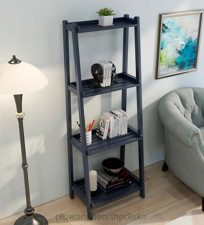 Plow & Hearth Farmhouse 4-poziomowa drewniana półka na drabinę - biała 02XR62119 meble