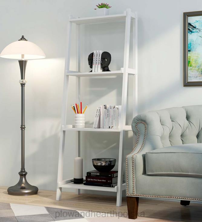 Plow & Hearth Farmhouse 4-poziomowa drewniana półka na drabinę - biała 02XR62119 meble