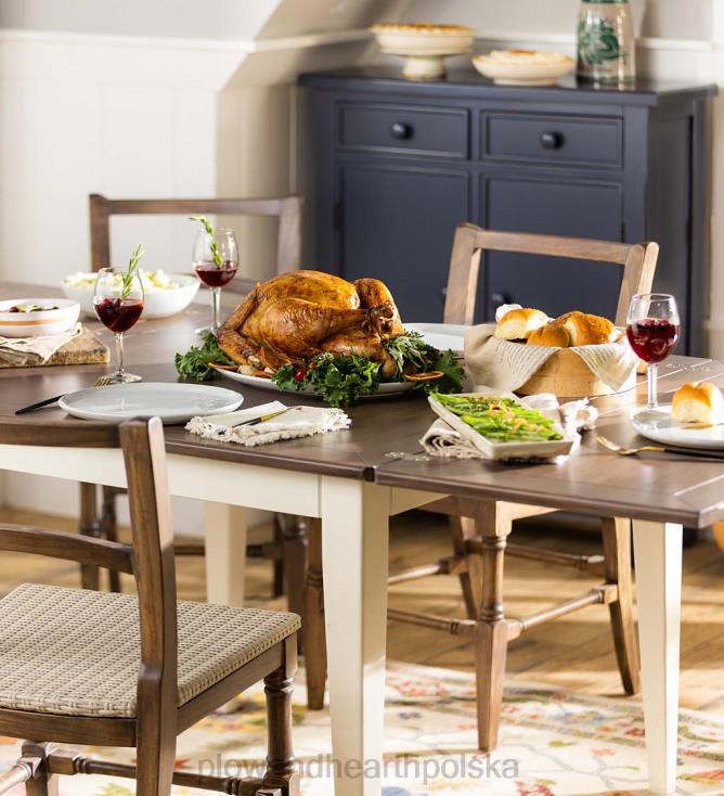 Plow & Hearth Kolekcja Laurel Ridge Farmhouse Krzesło boczne z drewna siana - kakao 02XR62107 meble