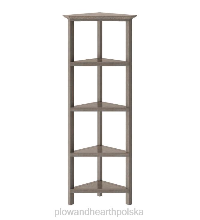 Plow & Hearth Regał narożny z czterema półkami na farmę – sprany szary 02XR62100 meble