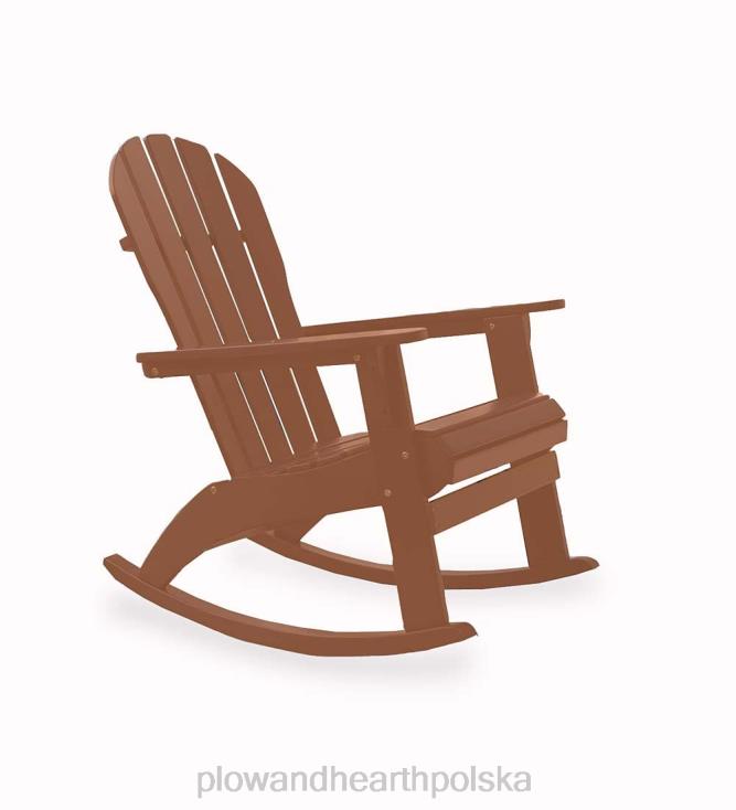 Plow & Hearth Fotel bujany Adirondack z drewna eukaliptusowego - czerwony 02XR63115 meble