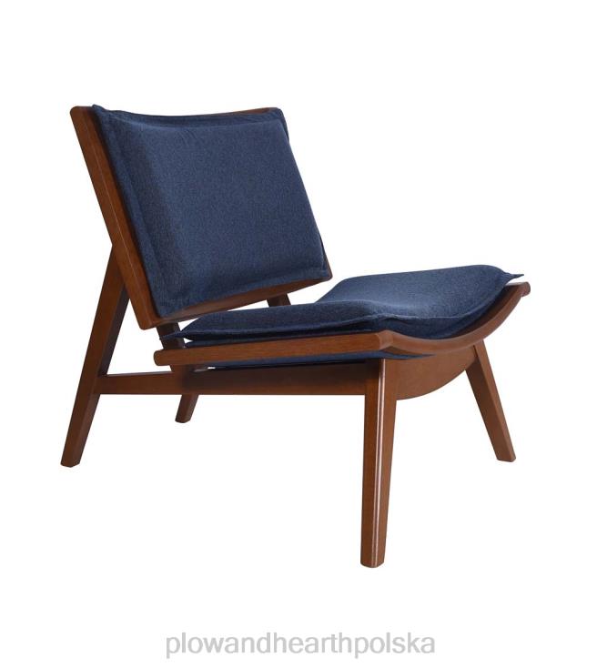 Plow & Hearth Krzesło kate z drewna i tapicerowanego akcentu - granatowe 02XR62026 meble