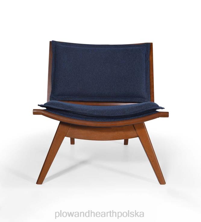 Plow & Hearth Krzesło kate z drewna i tapicerowanego akcentu - granatowe 02XR62026 meble