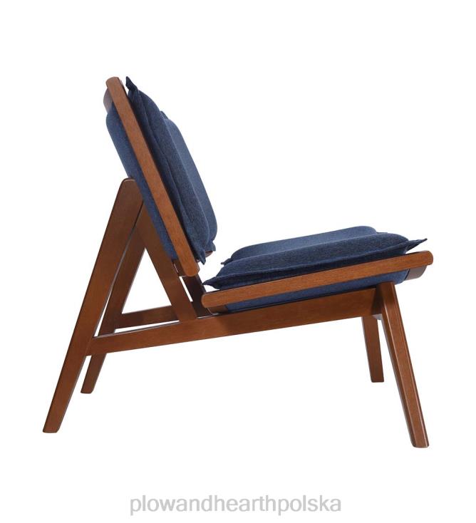 Plow & Hearth Krzesło kate z drewna i tapicerowanego akcentu - granatowe 02XR62026 meble