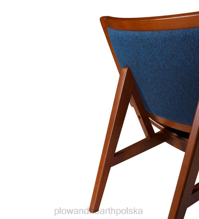 Plow & Hearth Krzesło kate z drewna i tapicerowanego akcentu - granatowe 02XR62026 meble
