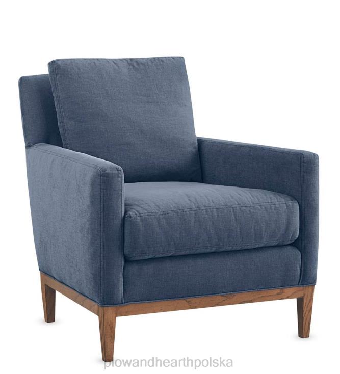 Plow & Hearth ekologiczne, ręcznie tapicerowane krzesło studyjne, wyprodukowane w USA - len brukselski 02XR62033 meble