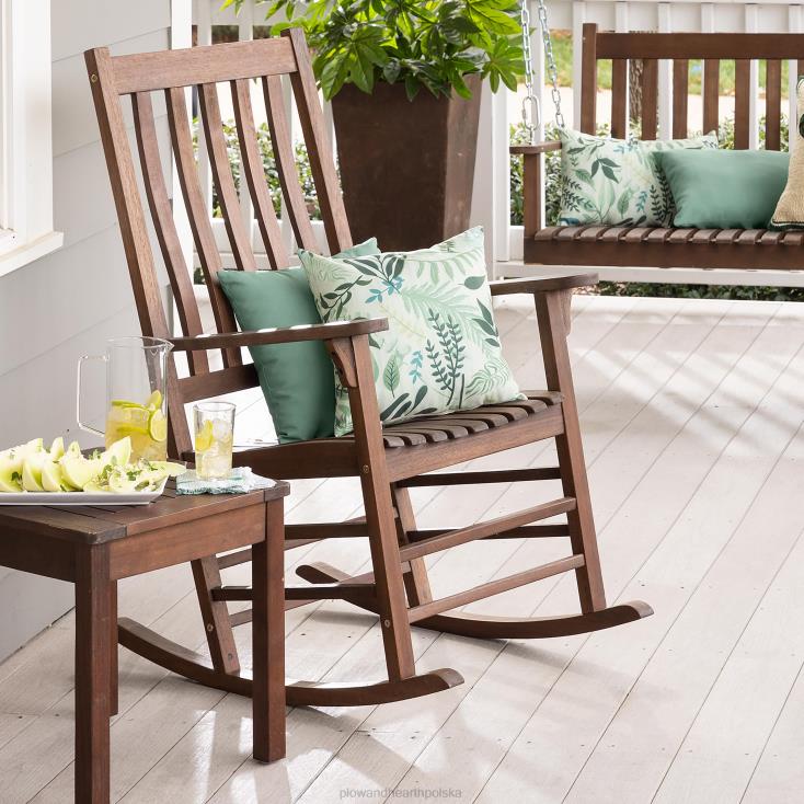 Plow & Hearth fotel bujany z listew drewnianych - czarna farba 02XR63255 meble