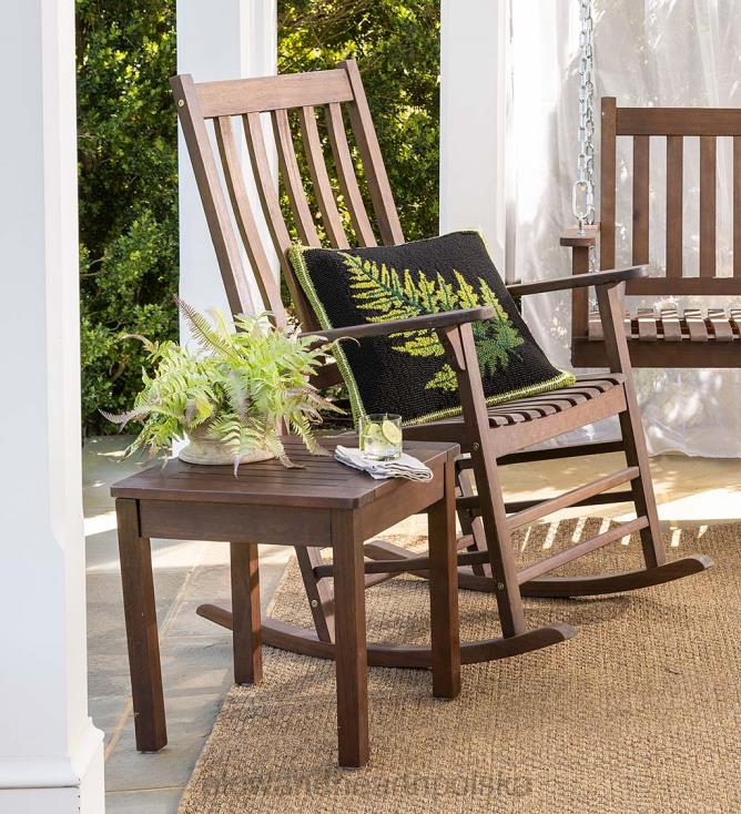 Plow & Hearth fotel bujany z listew drewnianych - czarna farba 02XR63255 meble