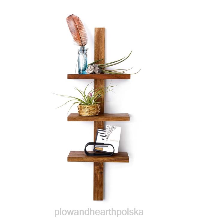 Plow & Hearth mini półka ścienna z drewna tekowego 02XR62314 meble