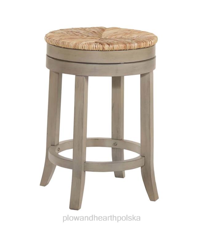 Plow & Hearth Obrotowy stołek na ladę 24" z okrągłym siedziskiem - wyblakły szary 02XR62051 meble