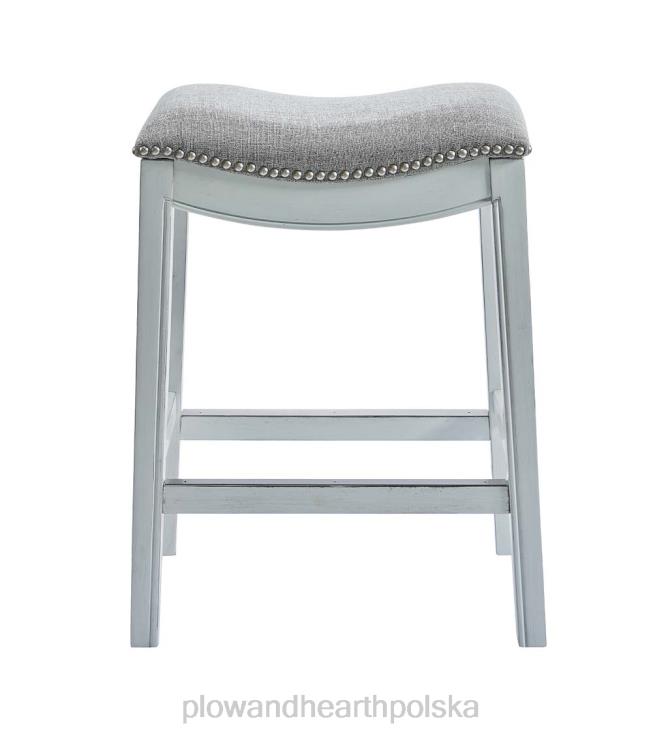 Plow & Hearth Stołek barowy Clara z siedziskiem siodłowym - biały 02XR62056 meble