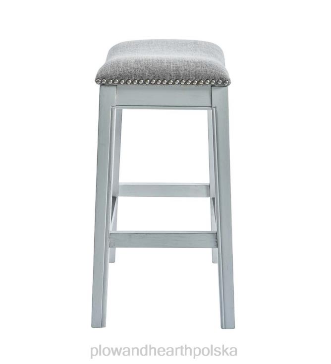 Plow & Hearth Stołek barowy Clara z siedziskiem siodłowym - biały 02XR62056 meble